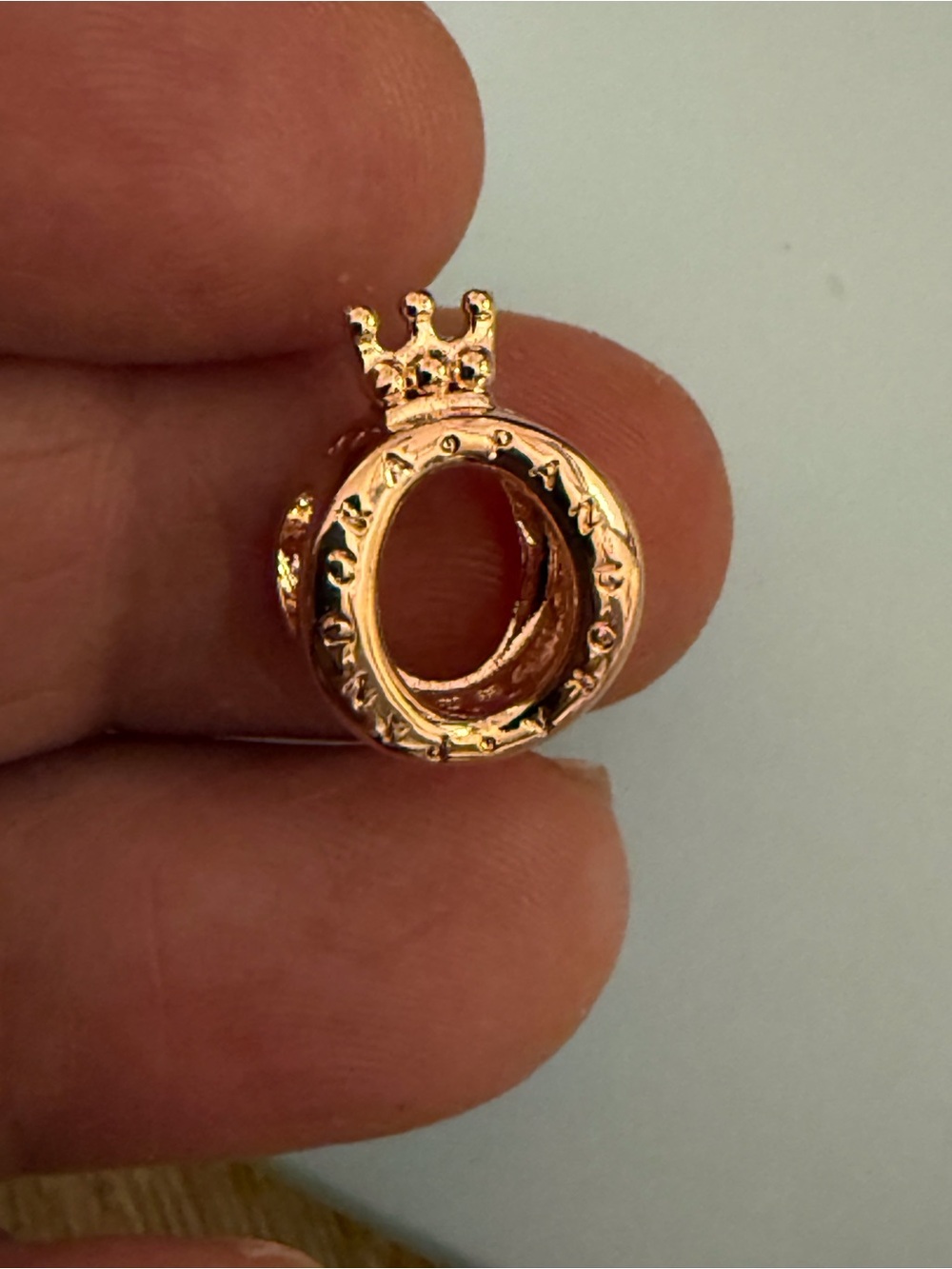 Gold-Tone Crown Letter O Charm Pendant - Women's Jewelry